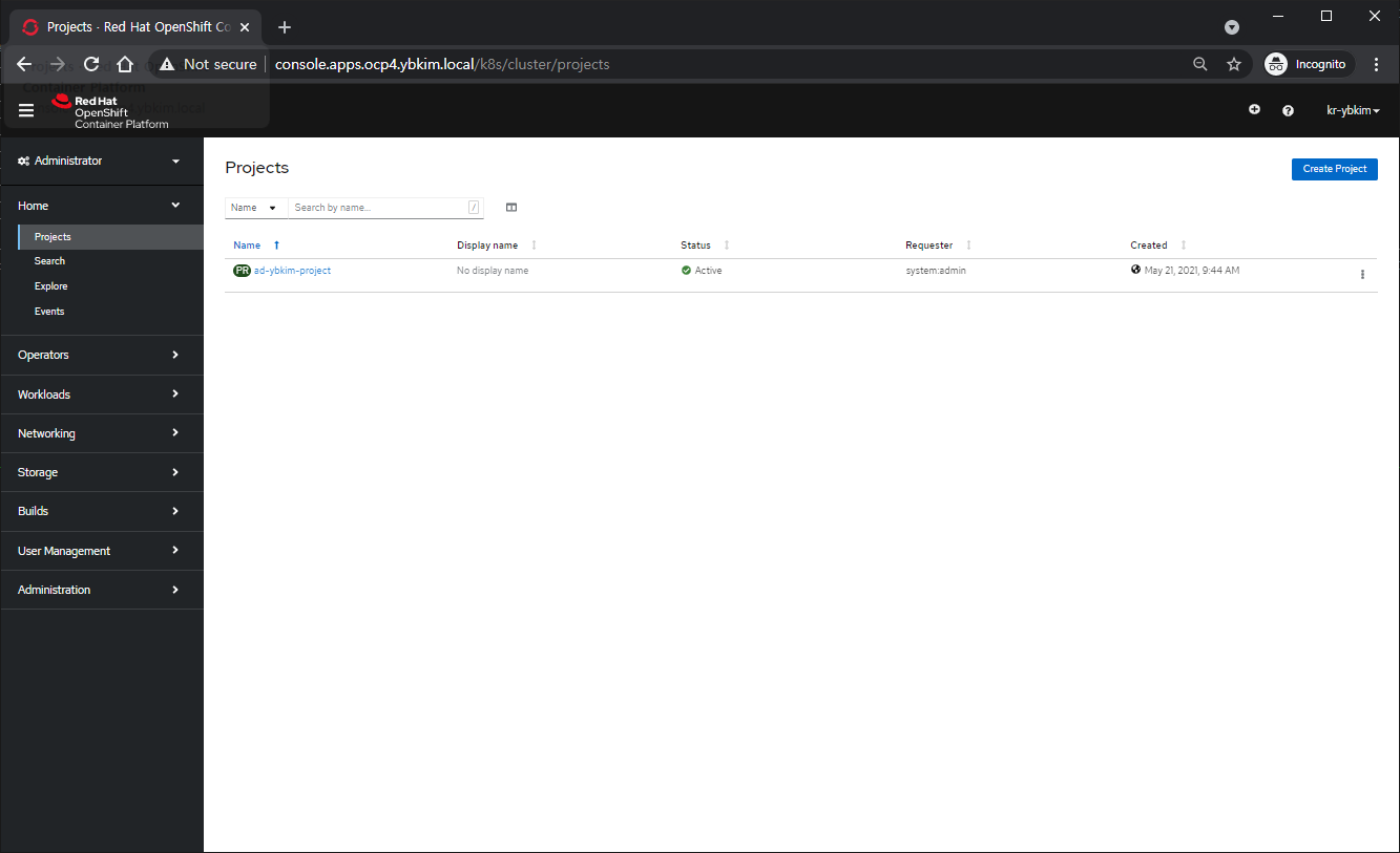 OpenShift v4.x - IDP MS AD: User Project