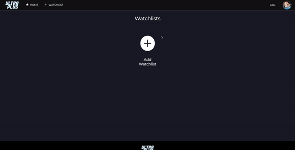 GIF of UltraPlus watchlists feature