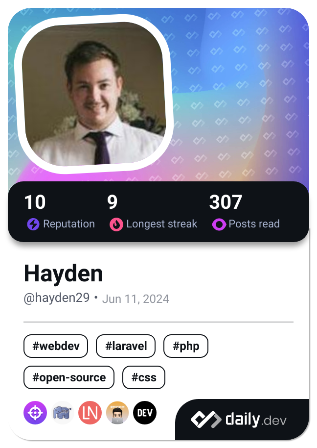 Hayden's Dev Card