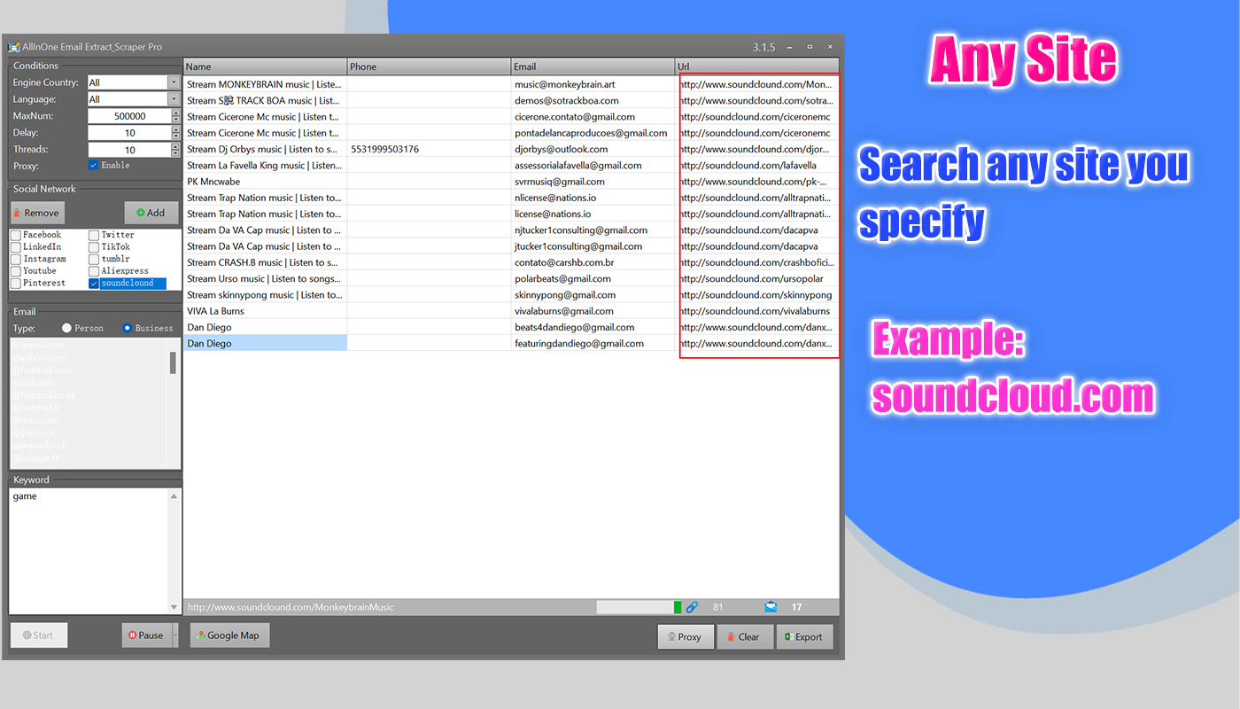 AllInOne Email Extract & Scraper Pro with Proxy-Email scraping tool mac,Email collector tool,Email harvesting tool,Email grabber API,Email list cleansing,Email spider online