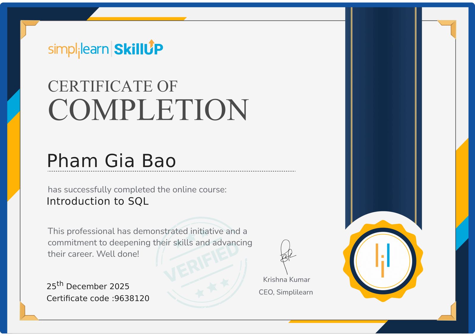  Introduction to SQL - simplilearn
