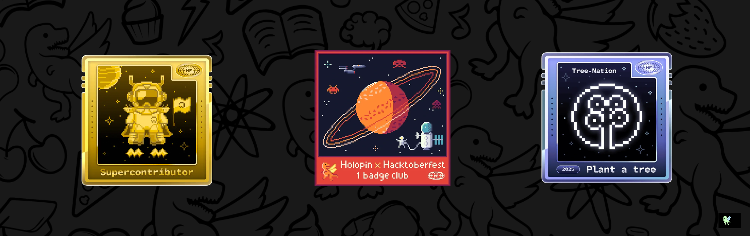 An image of @znarfm's Holopin badges, which is a link to view their full Holopin profile