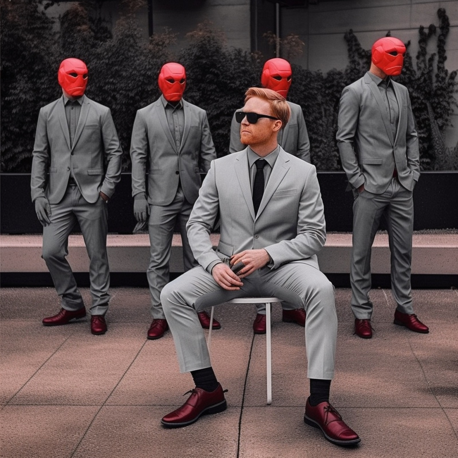 red hair guy grey suit horribly wrong midjourney v5 2