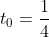 t_0 = \frac{1}{4}