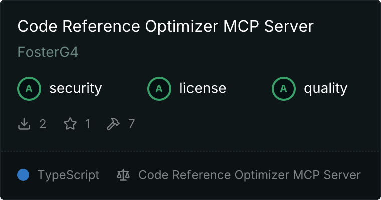 Code Reference Optimizer Server MCP server