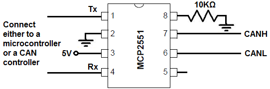 MCP2551 pinout