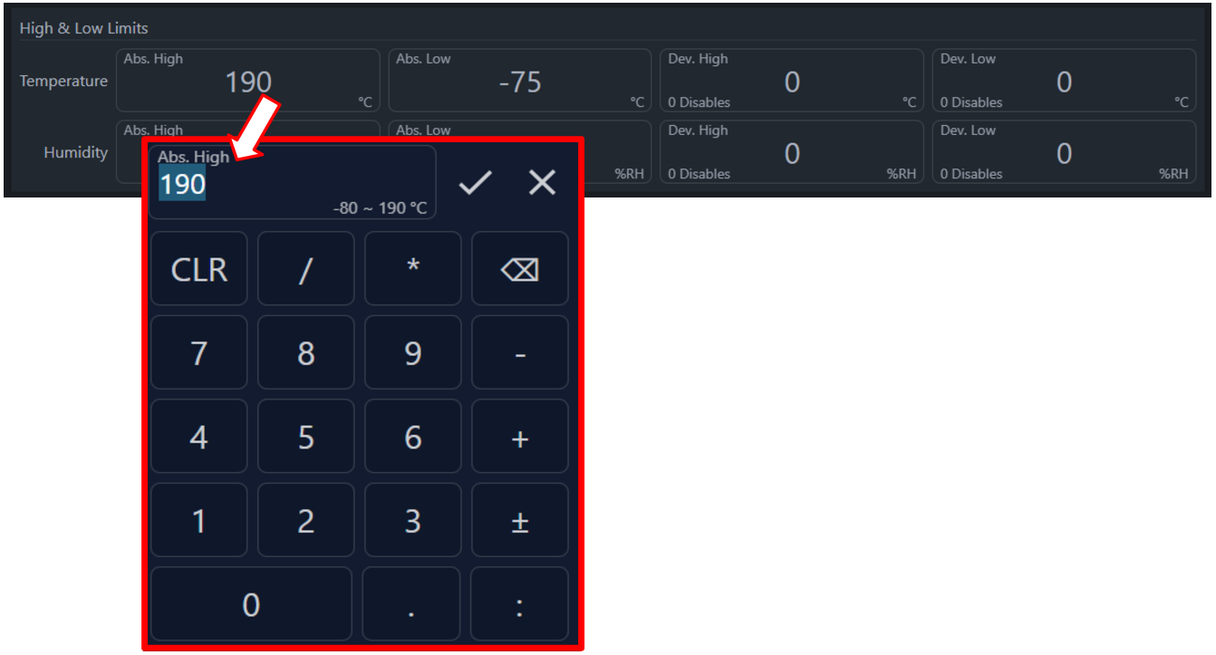 Enter new temperature setting