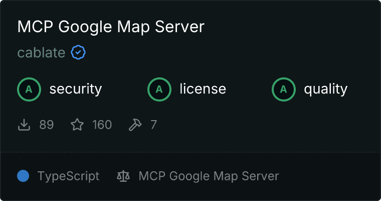 Google Map Server MCP server