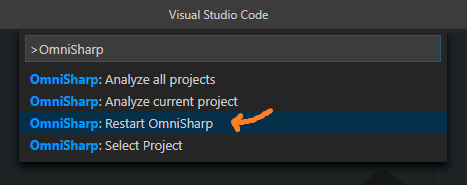 Command Palette > OmniSharp