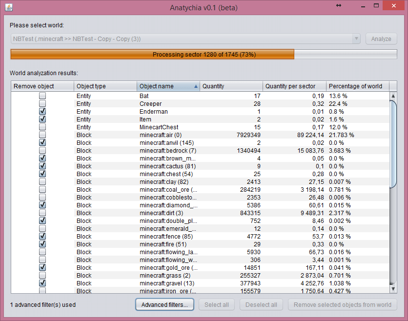 Processing changes