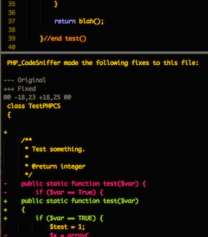 PHPCS Fixer screenshot