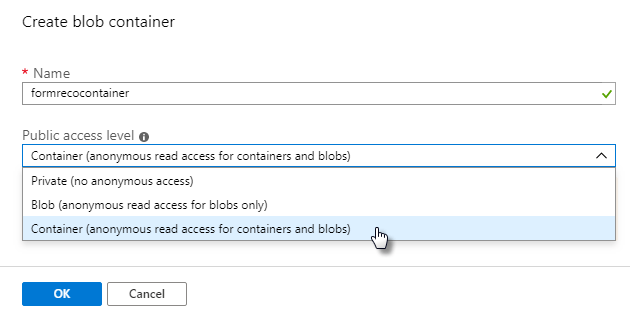 Create blob container