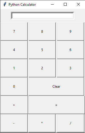 Tkinker Calc Interface