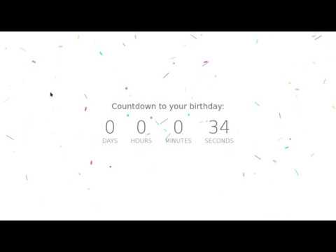 Birthday Countdown + Sweet Birthday Greeting with HTML, CSS & JS