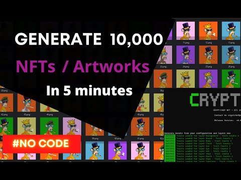 How to generate 10,000 NFTs  in 5 minutes | #NO CODE