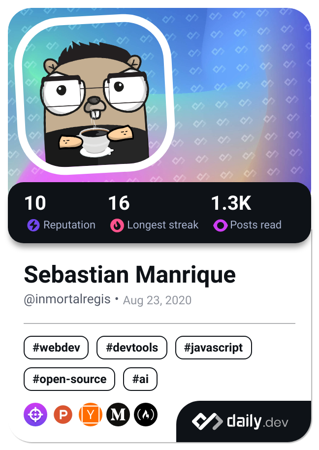 Sebastian Manrique's Dev Card