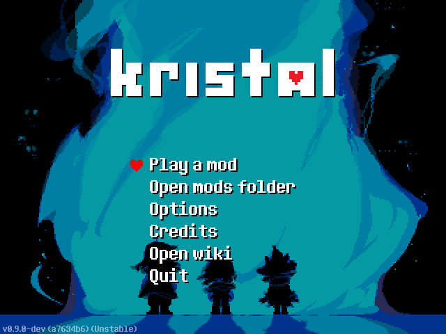 A screenshot of the main menu