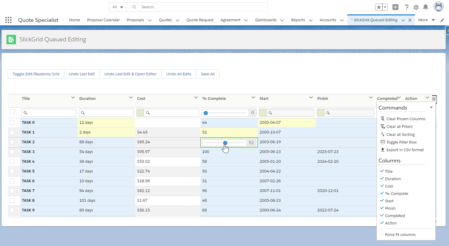 Slickgrid in Salesforce