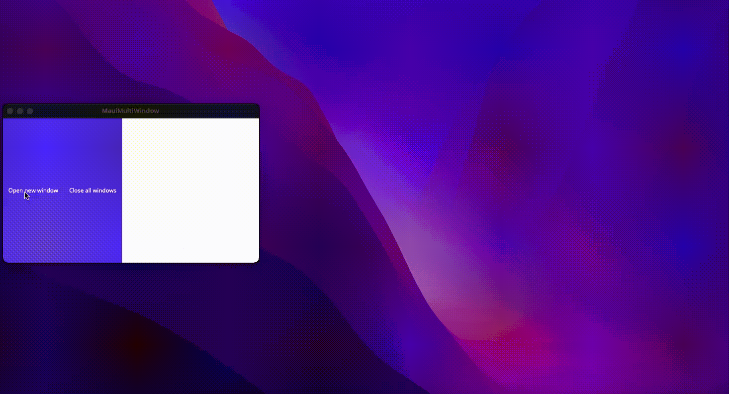 MAUI Multi Window on macOS