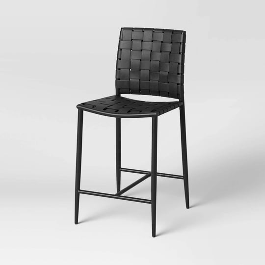 wellfleet-woven-faux-leather-metal-base-counter-height-barstool-threshold-black-1