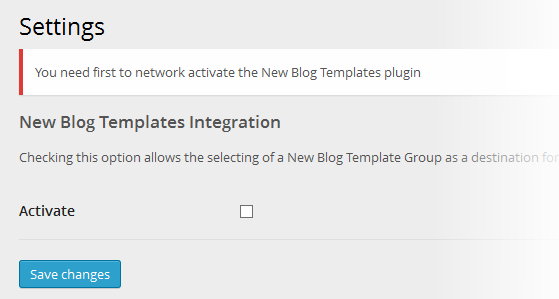 Multisite Content Copier - Settings