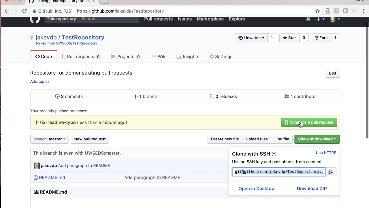 Learn to create a pull request