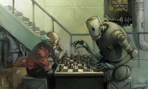 robot playing chess