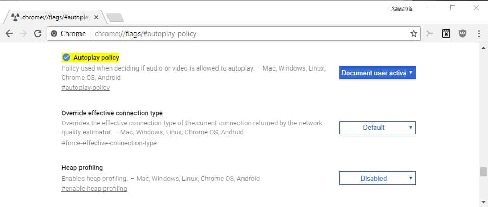 Google Chrome Autoplay Policy