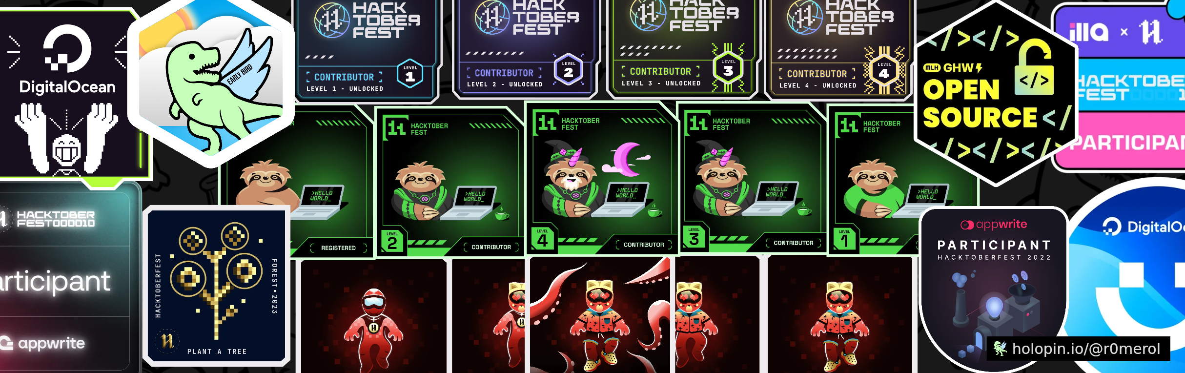 @r0merol's Holopin badges