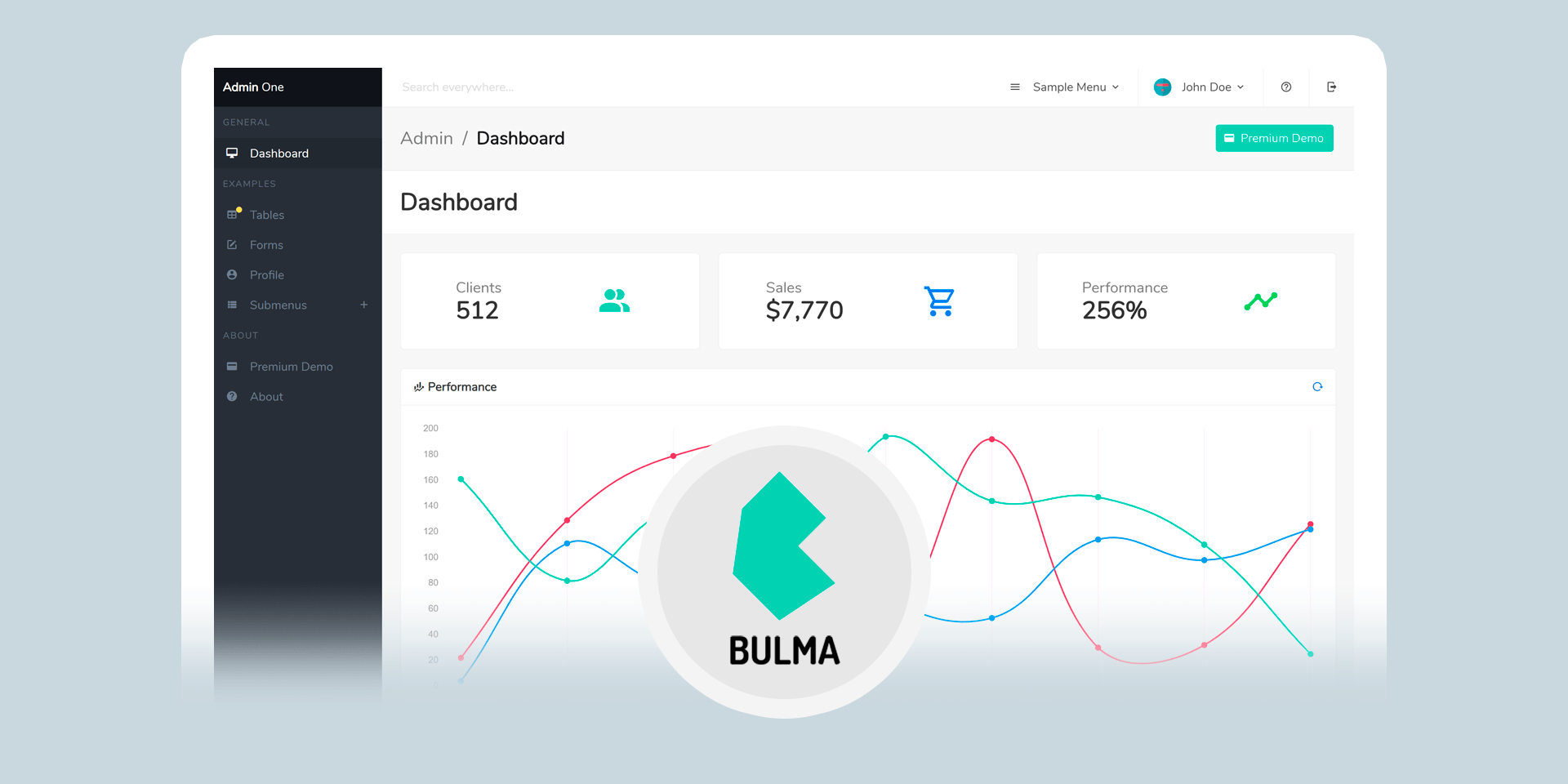 Bulma free admin dashboard
