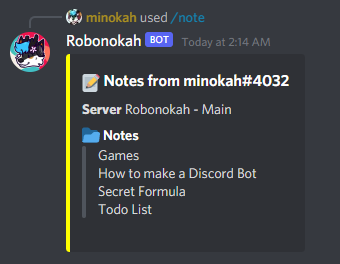 User notes