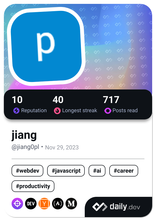 jiang's Dev Card