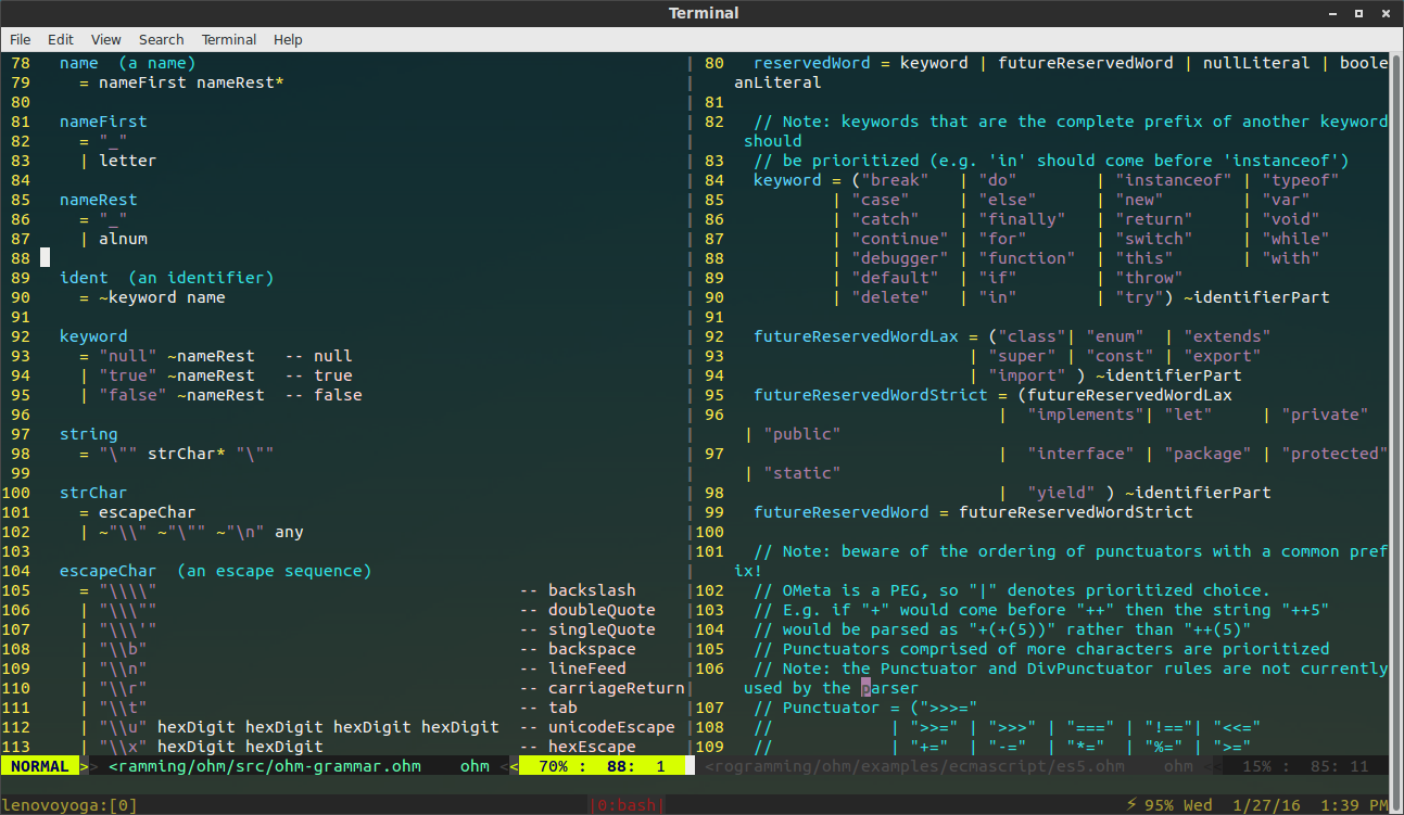 Vim screen shot