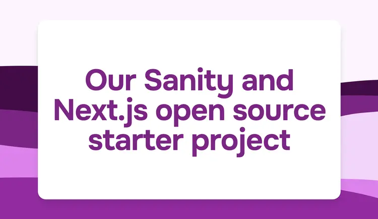 Our Sanity and Next.js open source starter project