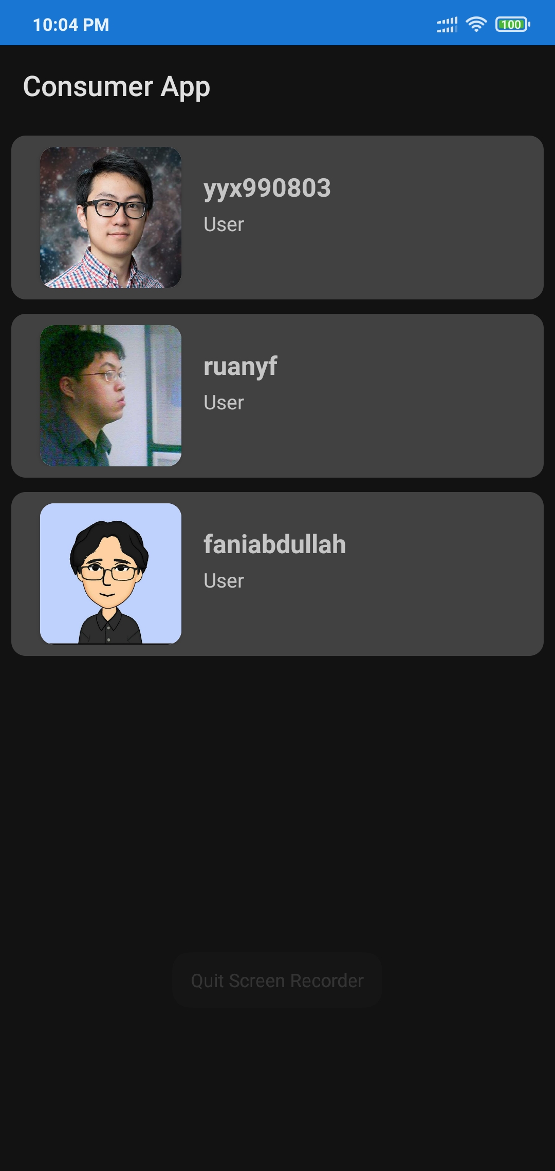 Consumer App Dark Mode