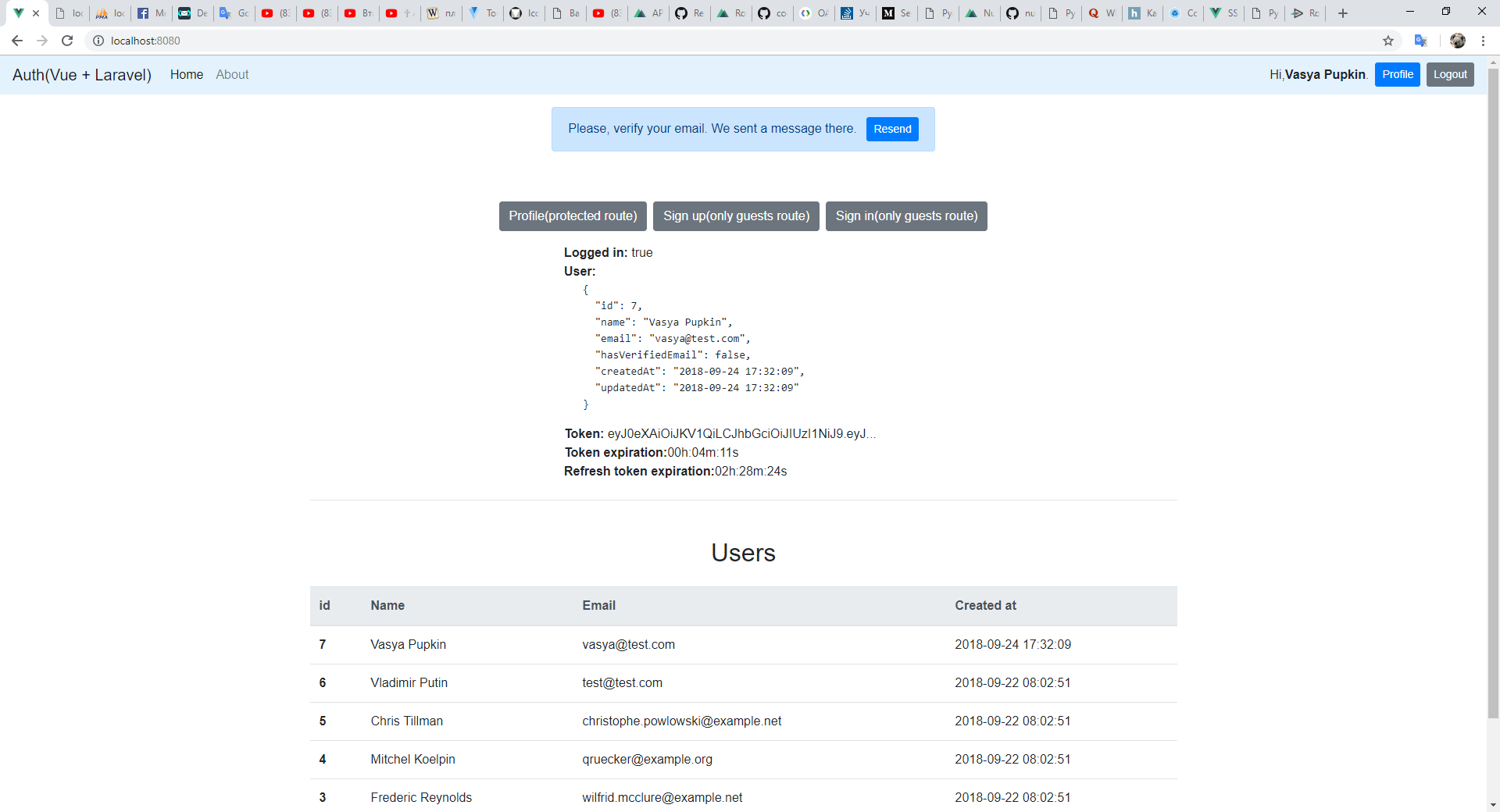 laravel5.7 vue cli3 boilerplate