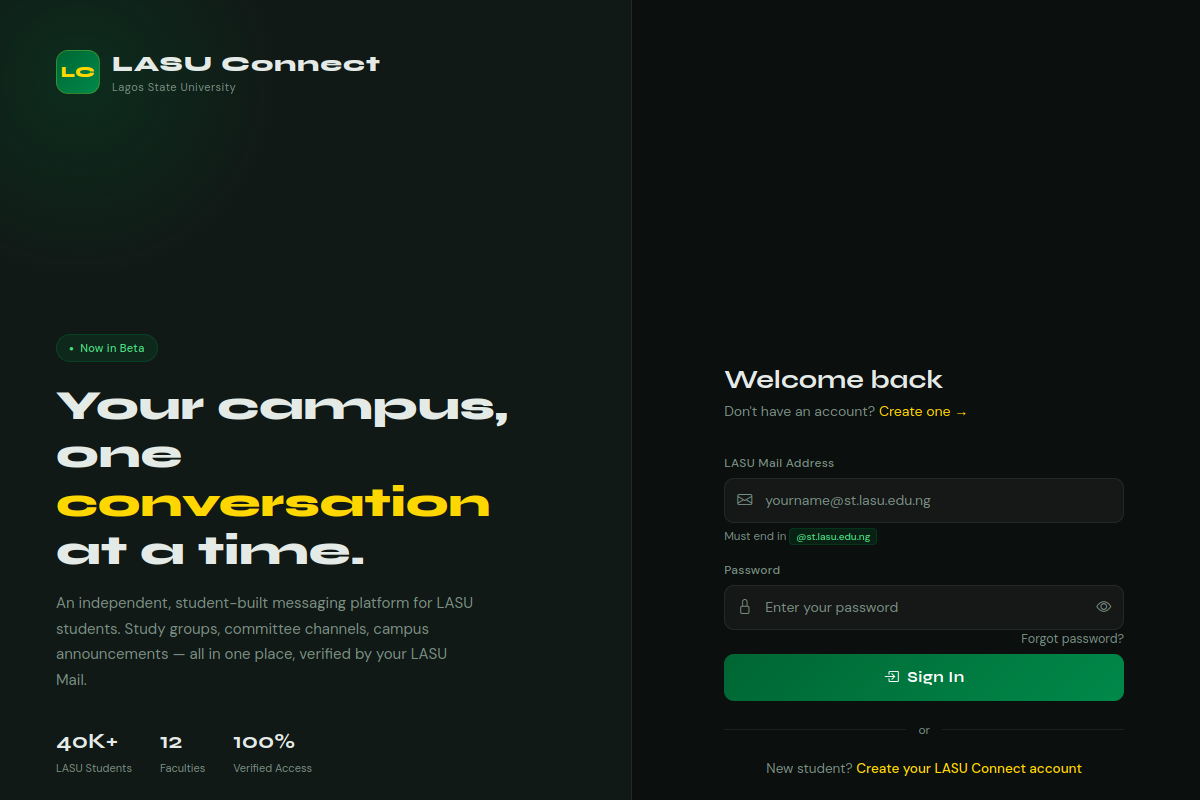 LASU Connect live preview