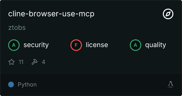 Browser Use Server MCP server