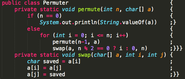 Java formatted like python