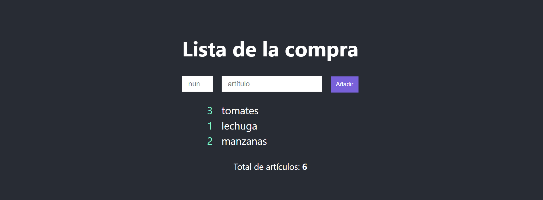 Lista de la compra en React