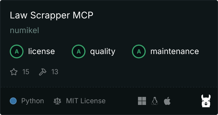 Law Scrapper MCP server