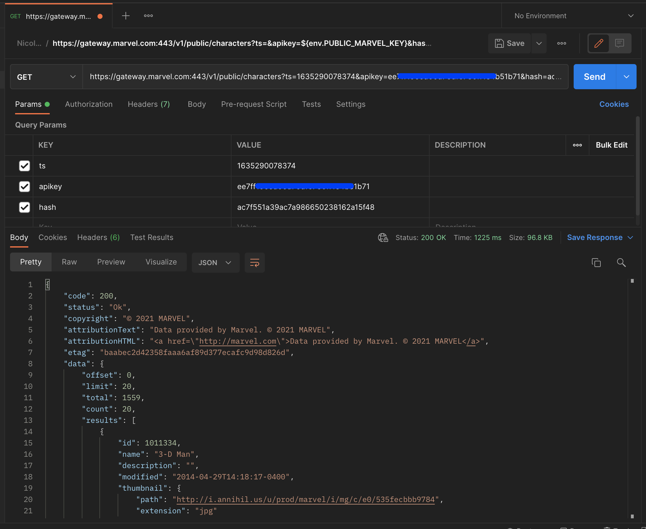 API Marvel Request