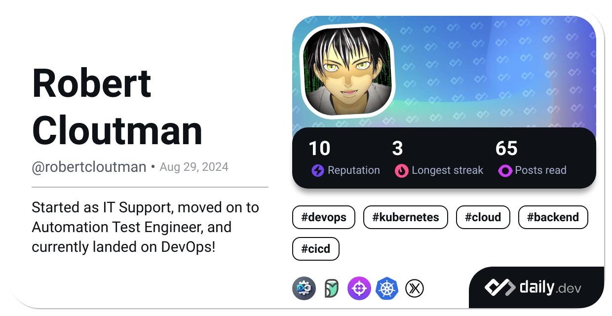 Robert Cloutman's Dev Card