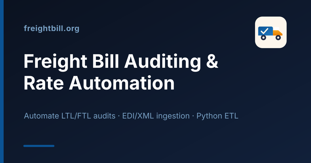 Freightbill — Freight Bill Auditing & Carrier Rate Contract Automation
