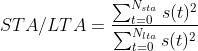 STA/LTA Equation