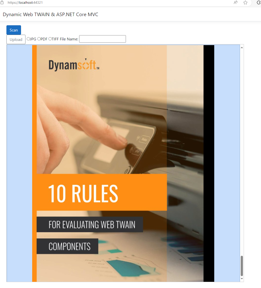 web document scanning with ASP.NET Core MVC