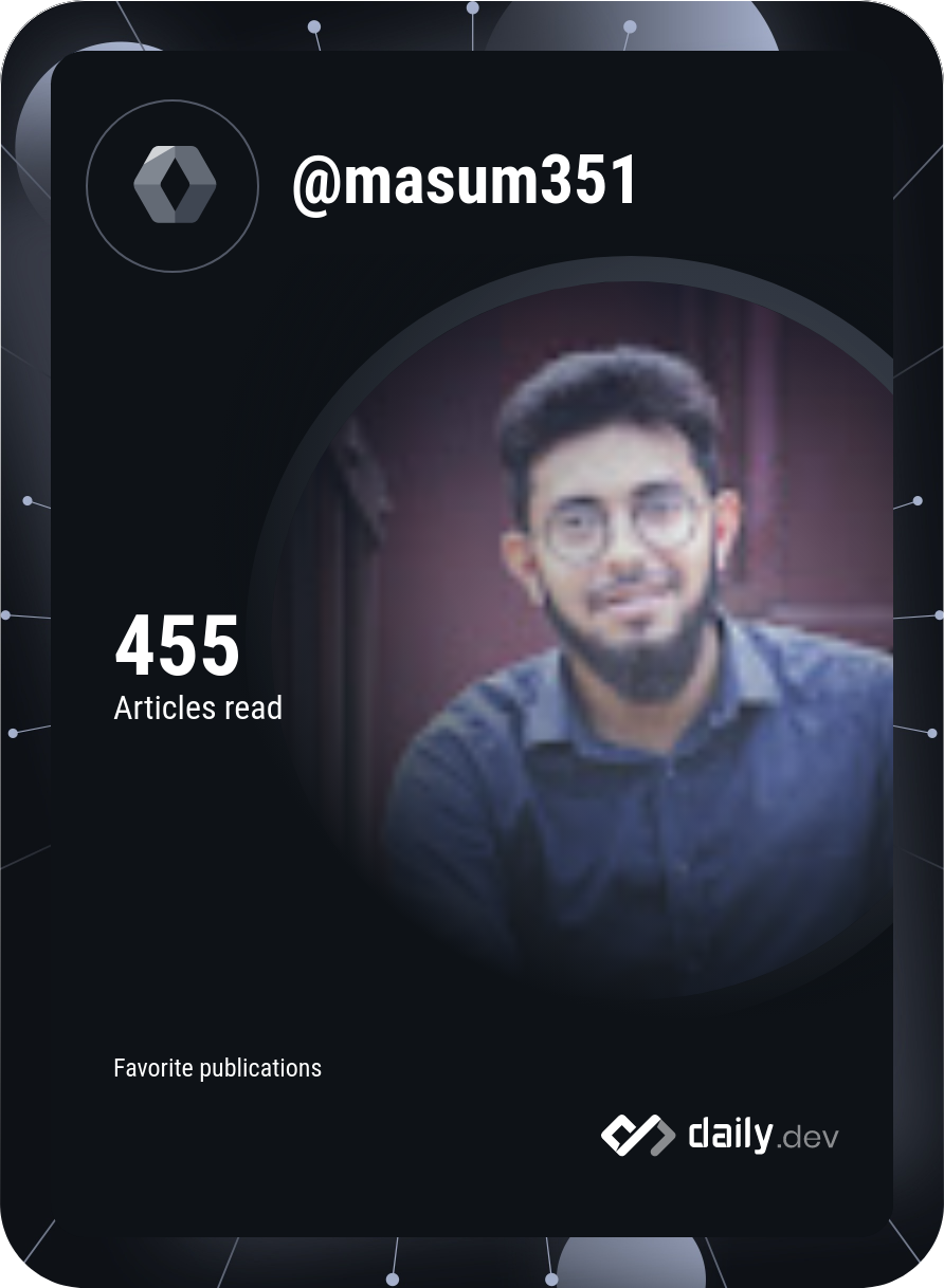 Masum Arifin's Dev Card