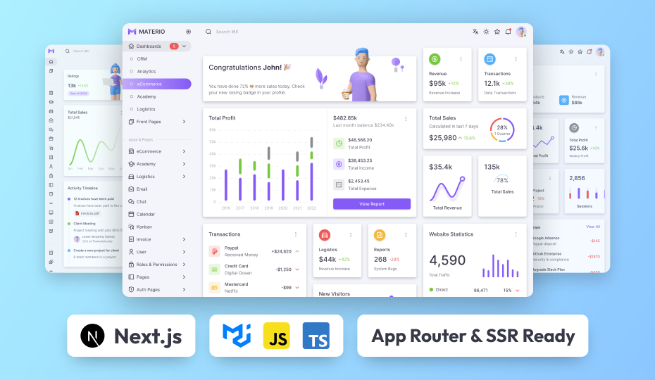 Materio - MUI NextJS Admin Template Demo Screenshot