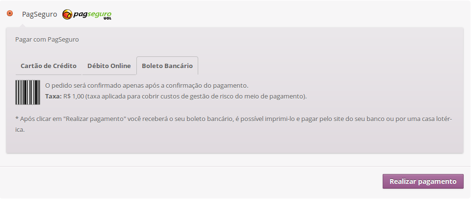 6. Pagamento com boleto bancário usando o Checkout Transparente.